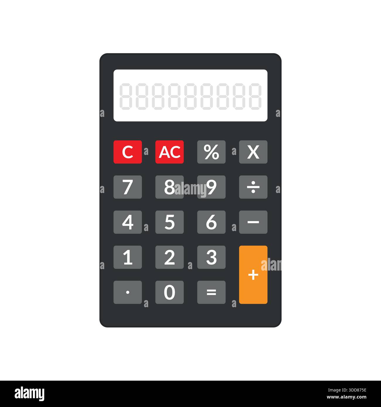 Realistic dark electronic calculator vector illustration Stock Vector