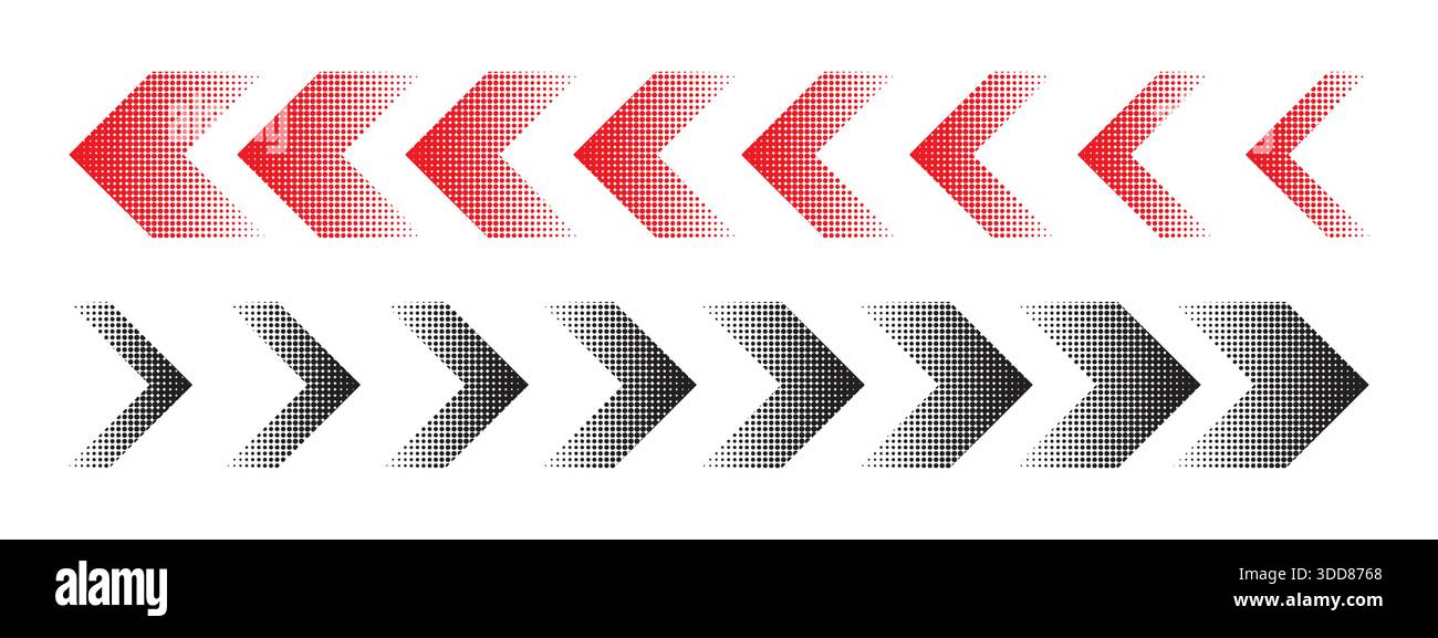 Halftone moving arrow representing speed, acceleration, fast vector illustration Stock Vector