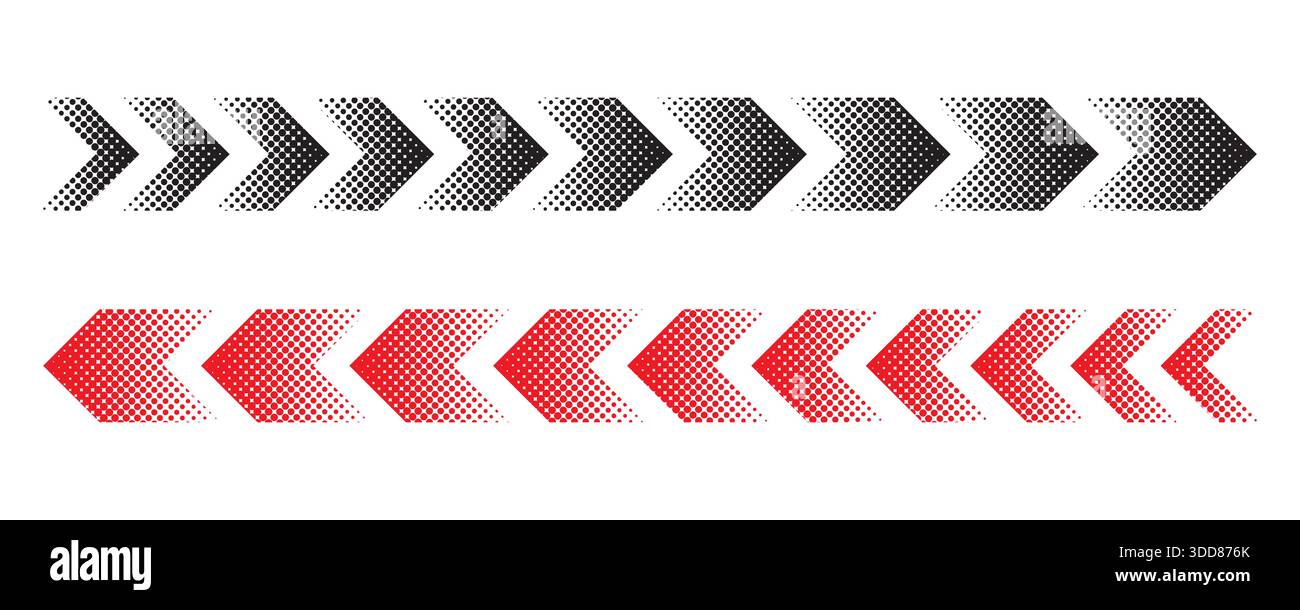 Halftone moving arrow representing speed, acceleration, fast vector illustration Stock Vector