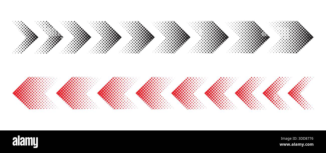 Halftone moving arrow representing speed, acceleration, fast vector illustration Stock Vector