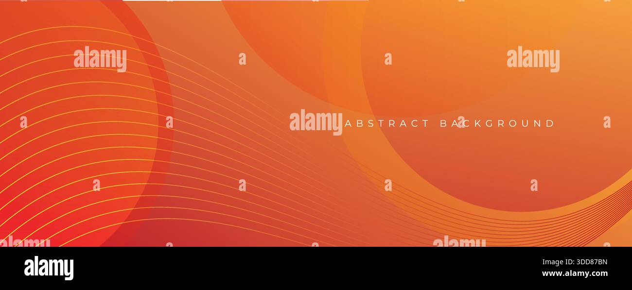Abstract orange modern background with circle and waves elements. Digital technology concept. vector illustration Stock Vector
