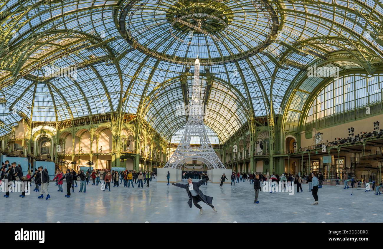 Paris, France - 12 27 2025: Le Grand Palais des Glaces: View a
