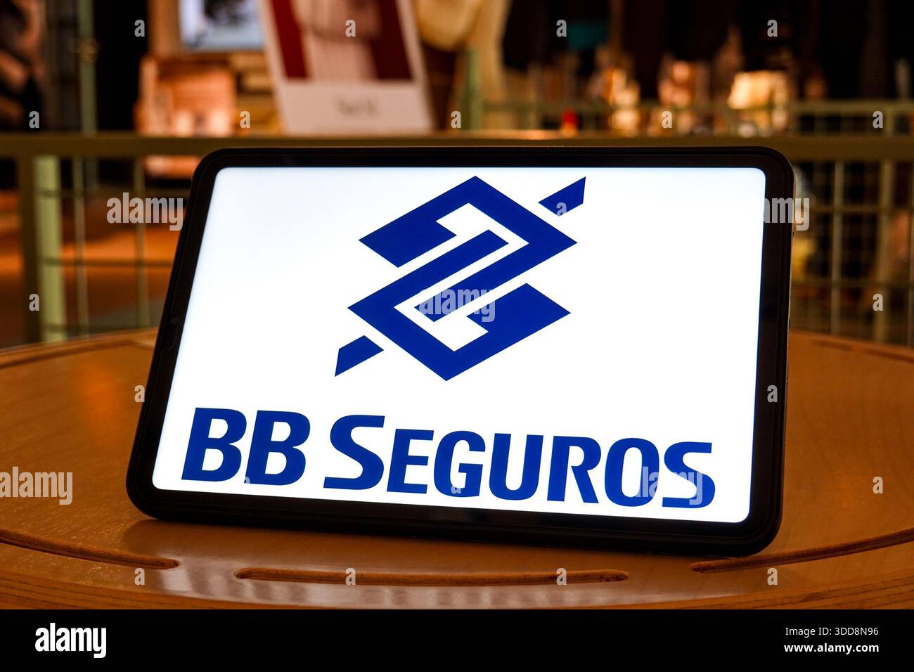 In this photo illustration, the logo of BB Seguros is seen displayed on ...