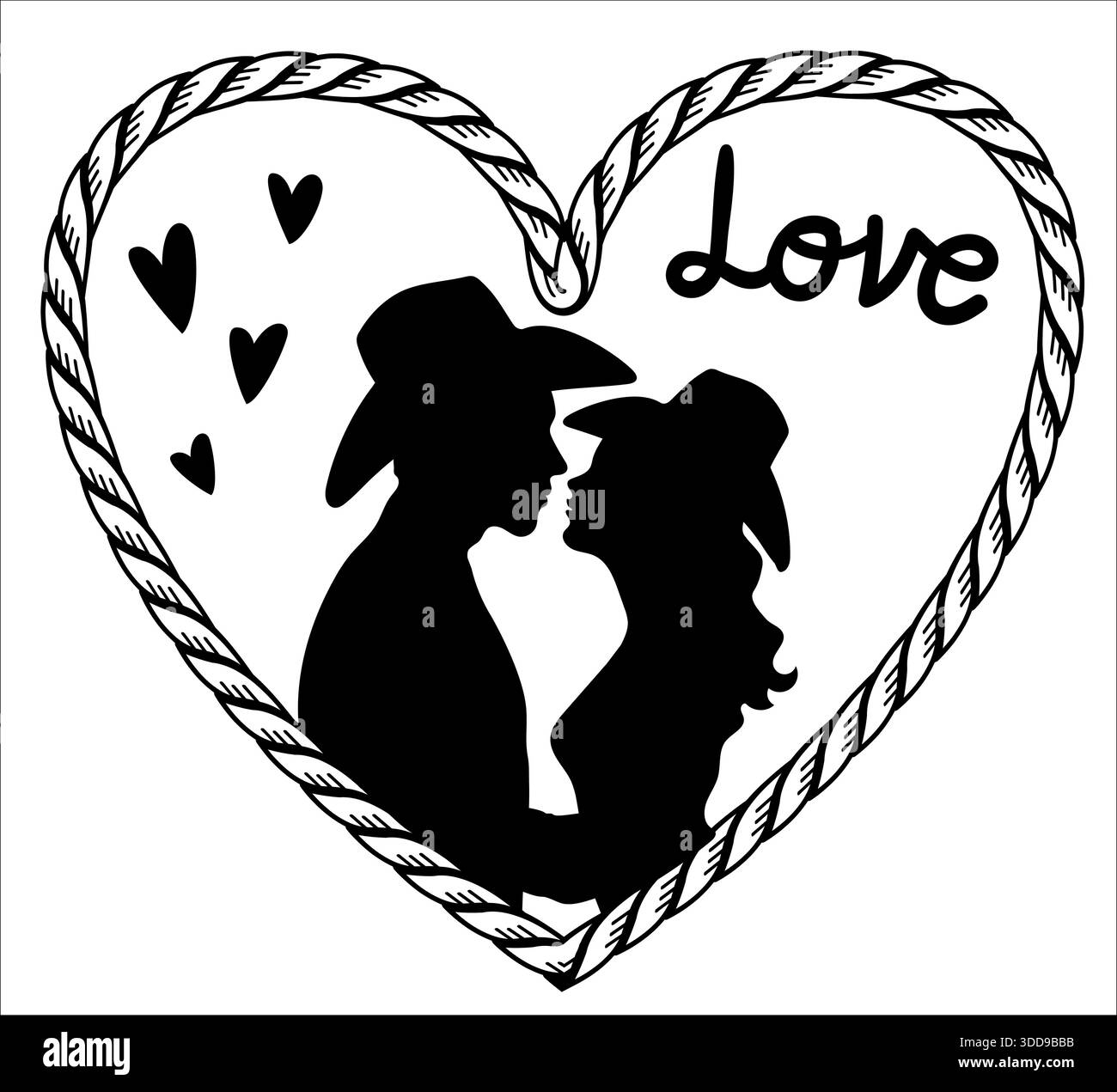 Romantic cowboy Stock Vector Images - Alamy, image size:1300x1271