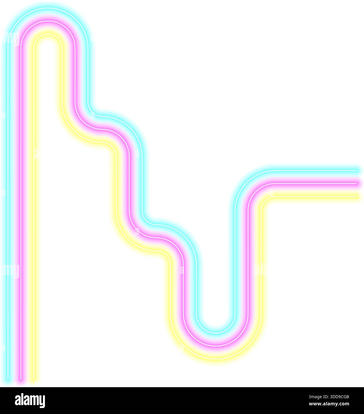 Alternate long maze path layout using rounded neon lines Stock Vector ...