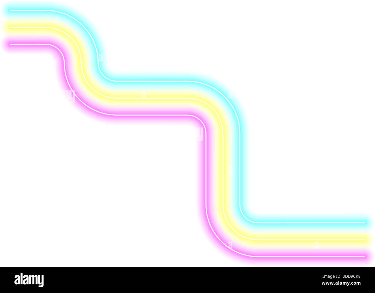 Diagonal maze built from continuous rounded neon wave paths Stock Vector