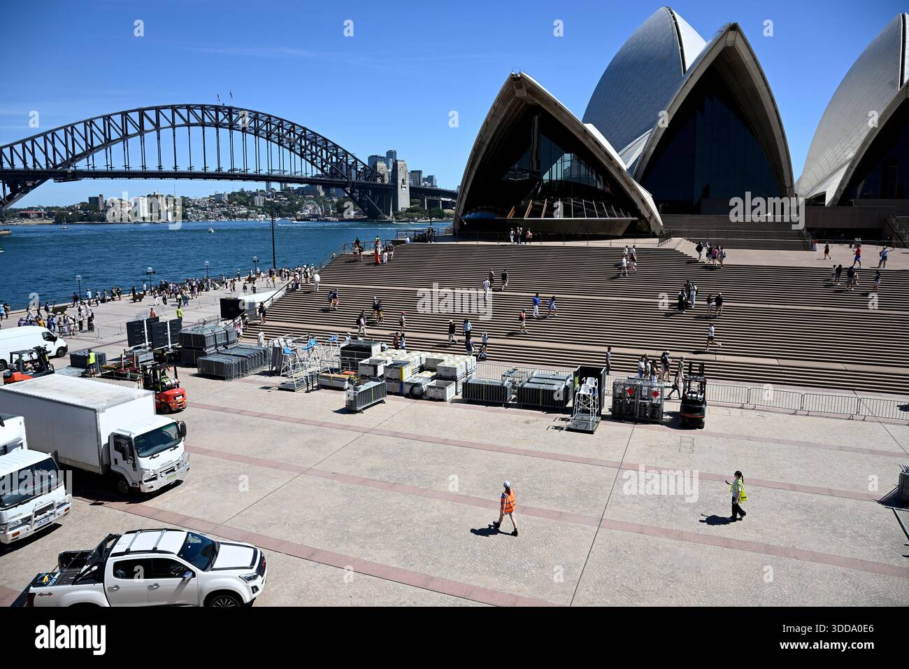 A general view of preparations at the Sydney OIpera House, ahead of New ...