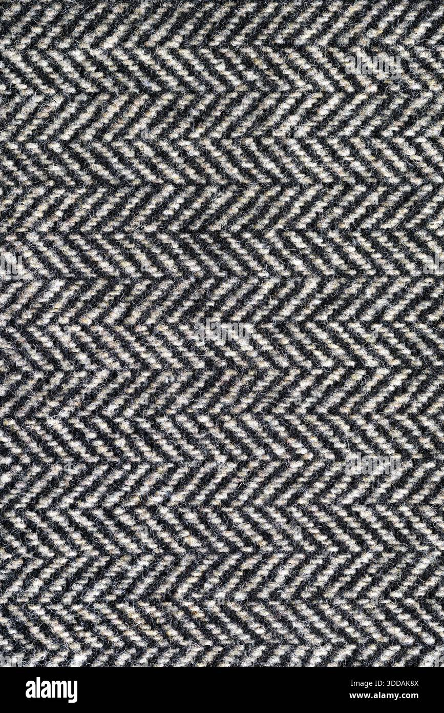 Black and white colored wool fabric background Stock Photo