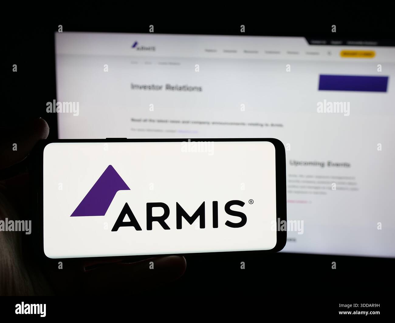 Armis Security Icon In this photo illustration, a smartphone with the logo of US ...
