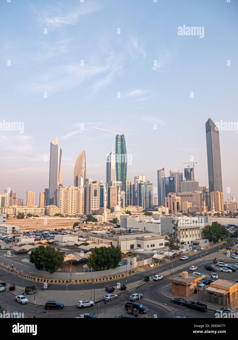 Kuwait City skyline during sunset - Portrait shot Stock Photo - Alamy