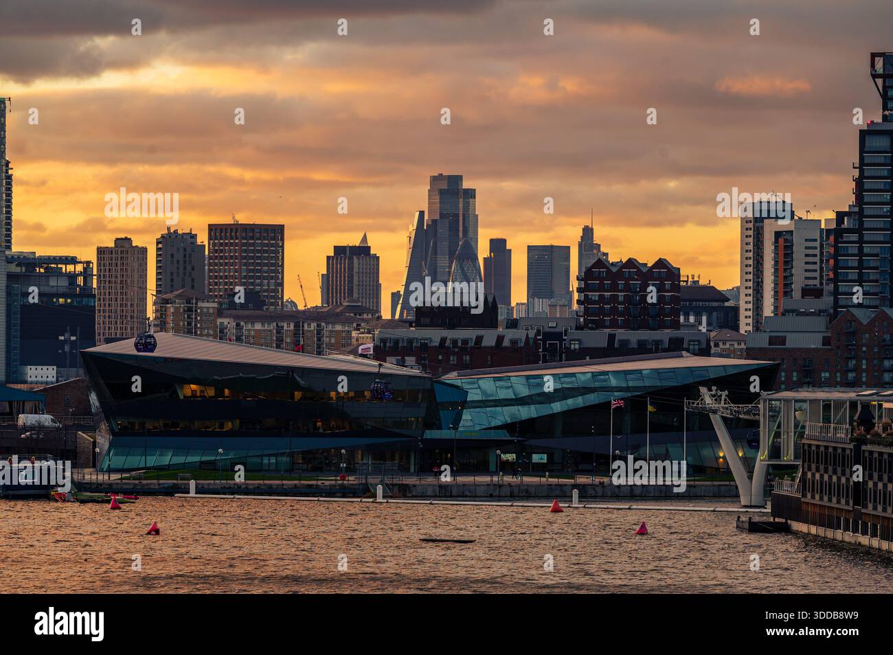 Looking towards Canary Wharf, London, UK Stock Photo