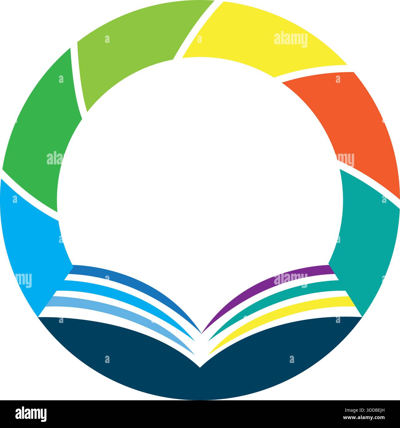 Education Book Circle Learning Logo Design Academic Vector Template Icon Stock Vector