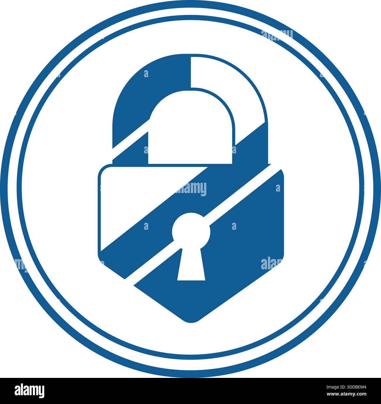 Padlock Security Protection Safe Logo Design Technology Vector Template Icon Stock Vector
