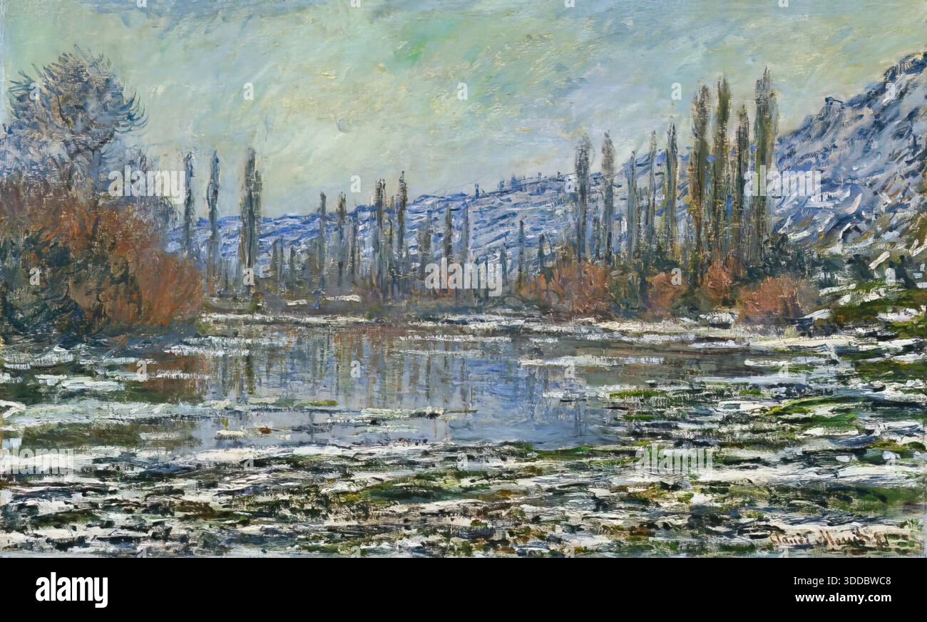 The Thaw in Vtheuil Claude Monet 1880 oil on canvas riverside thaw ...