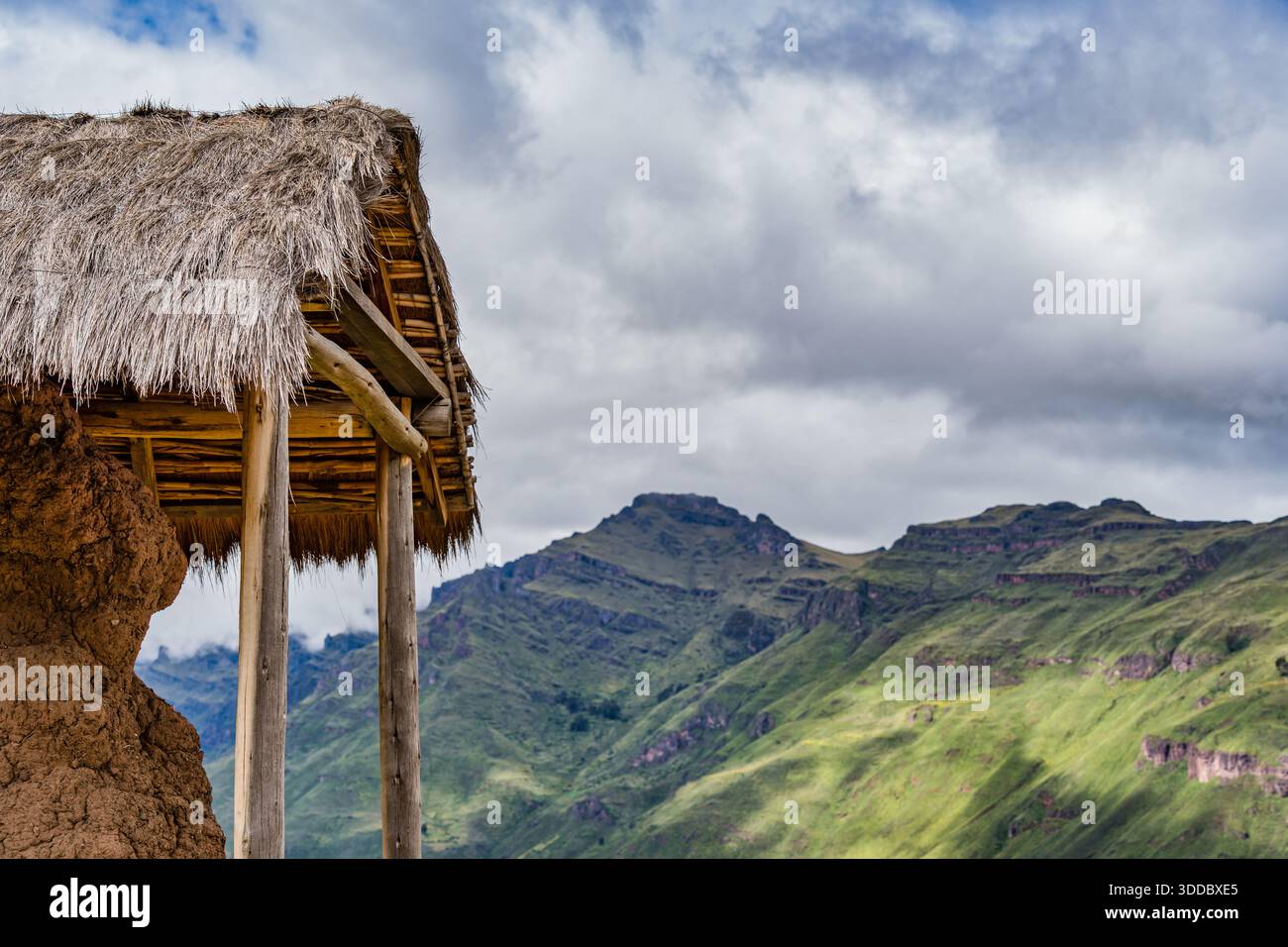 Colcas Inca View with a ancient Inca storehouse or qollqas (also known as colcas ...