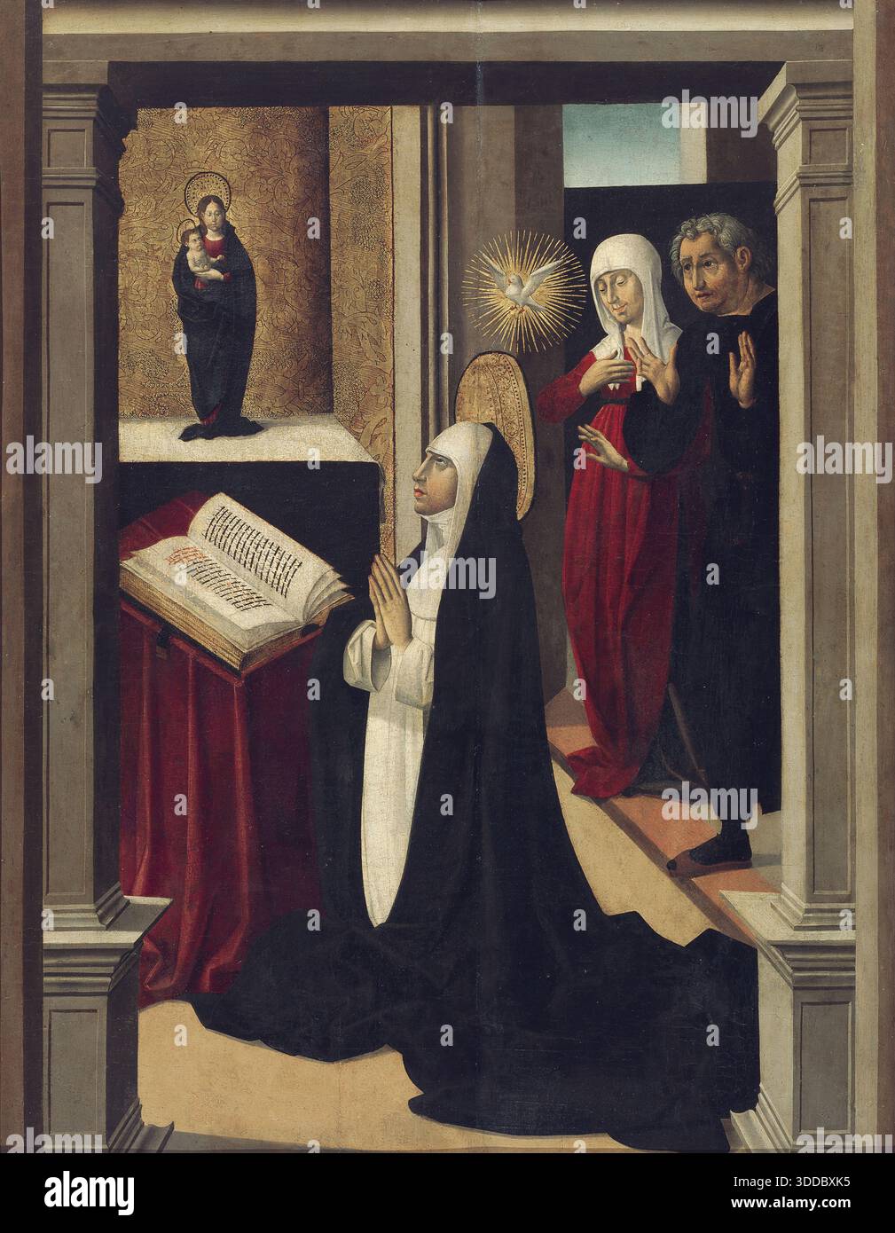 The work depicts Saint Catherine of Siena, shown kneeling in prayer ...