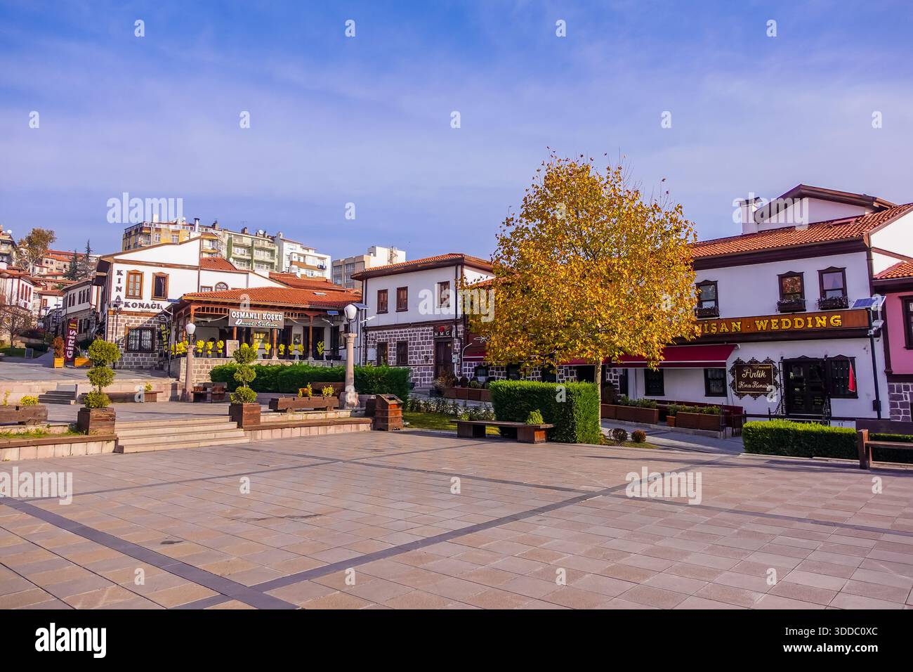 Historical Ottoman houses in Hamamonu, Ankara, Turkey - Stock Image