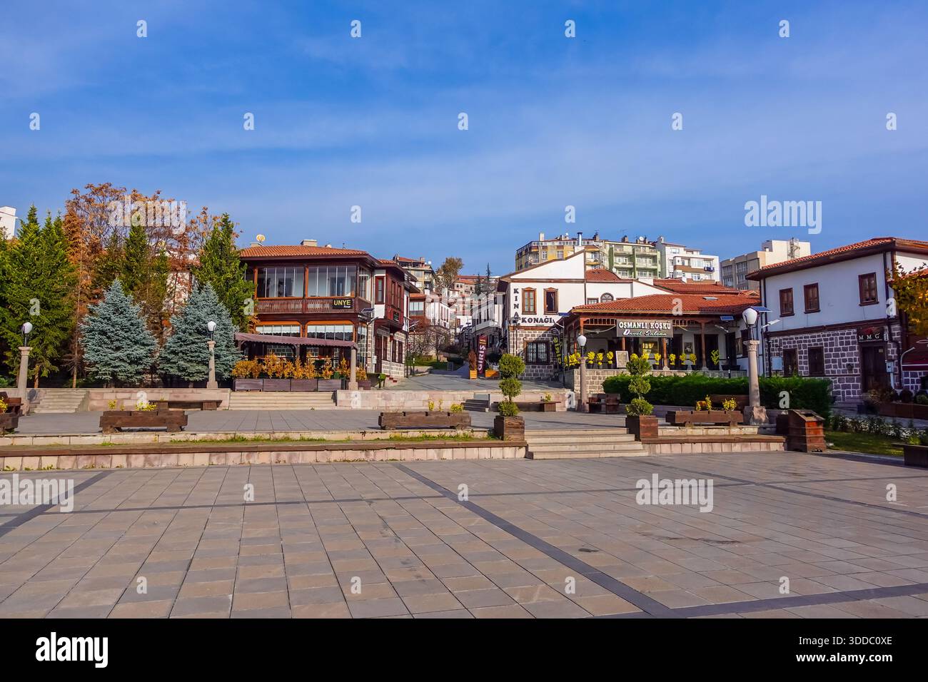 Historical Ottoman houses in Hamamonu, Ankara, Turkey - Stock Image