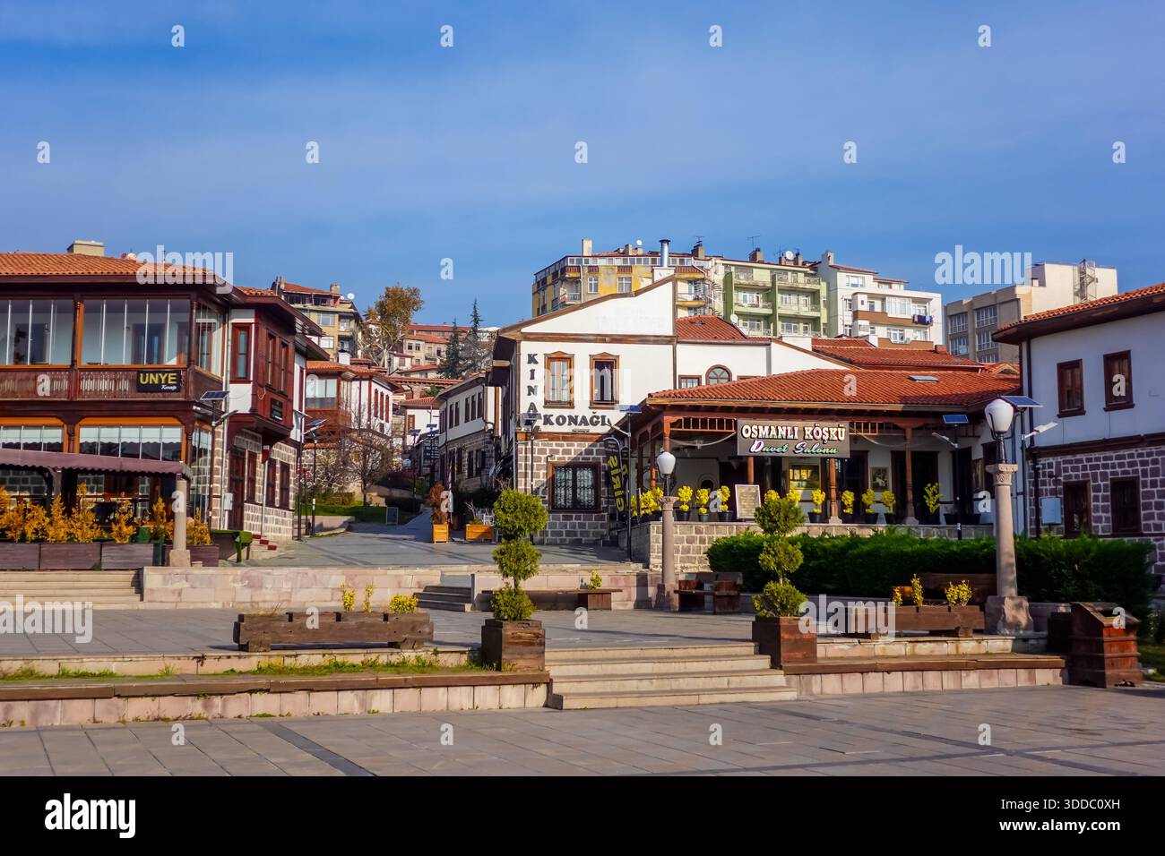 Historical Ottoman houses in Hamamonu, Ankara, Turkey - Stock Image