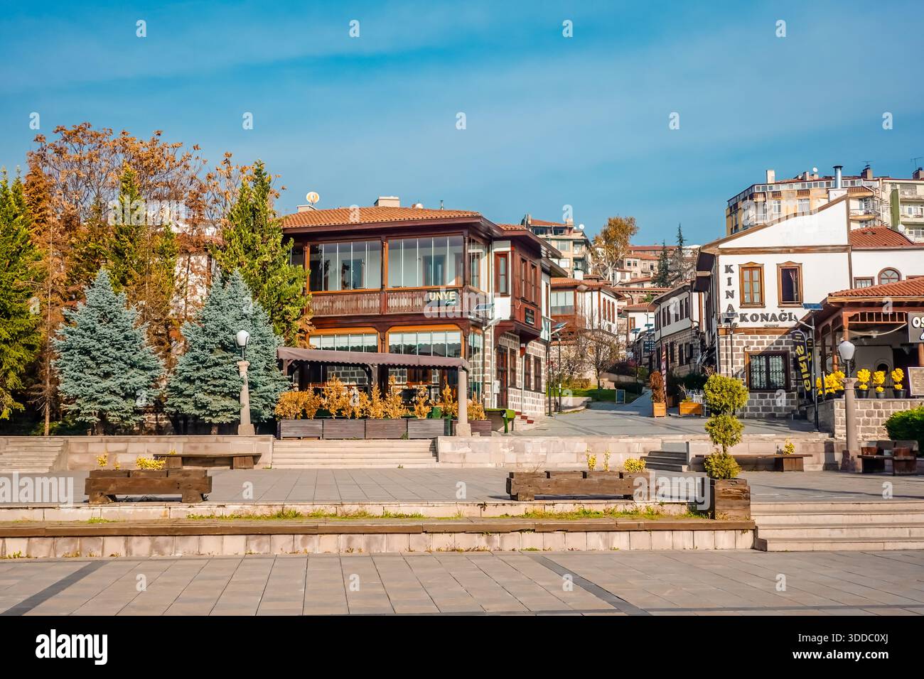 Historical Ottoman houses in Hamamonu, Ankara, Turkey - Stock Image