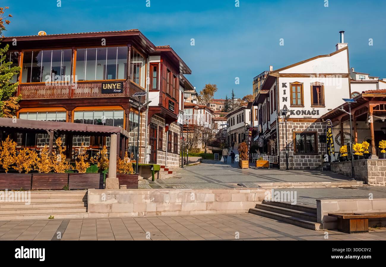 Historical Ottoman houses in Hamamonu, Ankara, Turkey - Stock Image