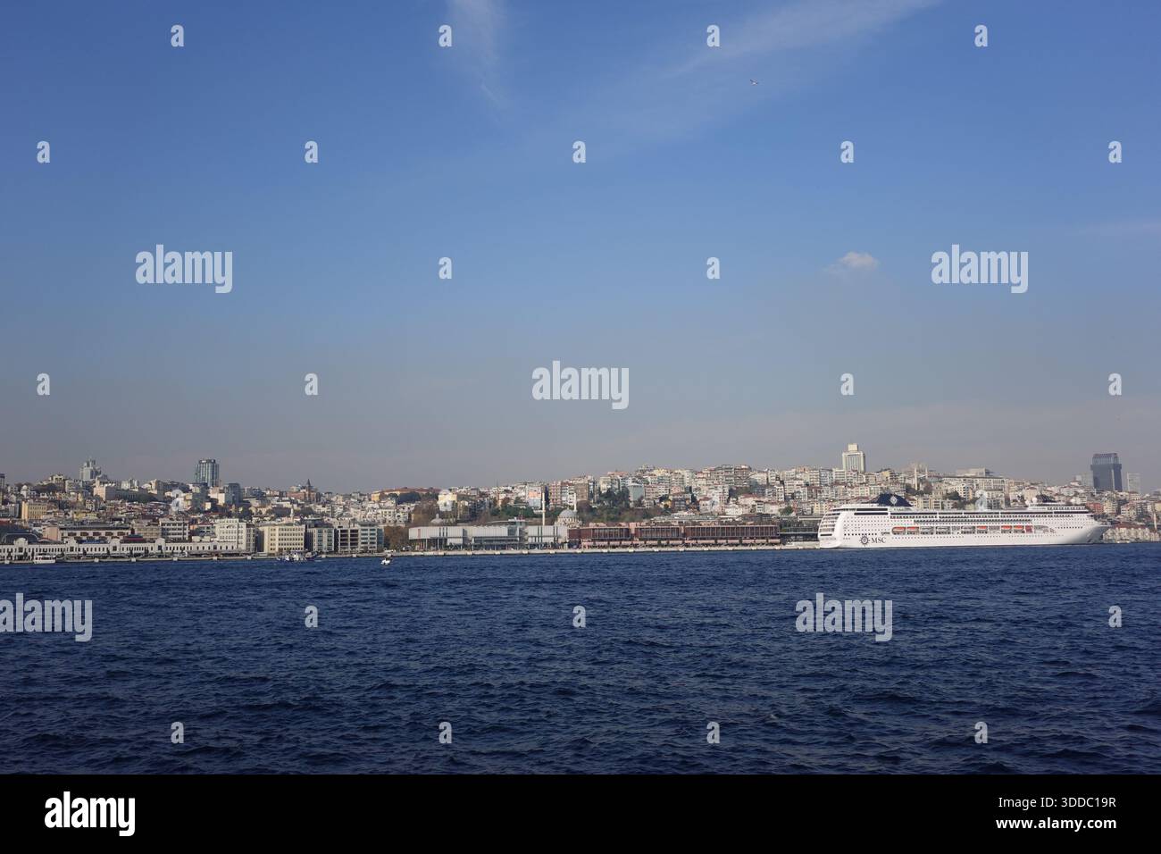 The Bosporus in Istanbul, Turkiye seen from a ferry - Stock Image