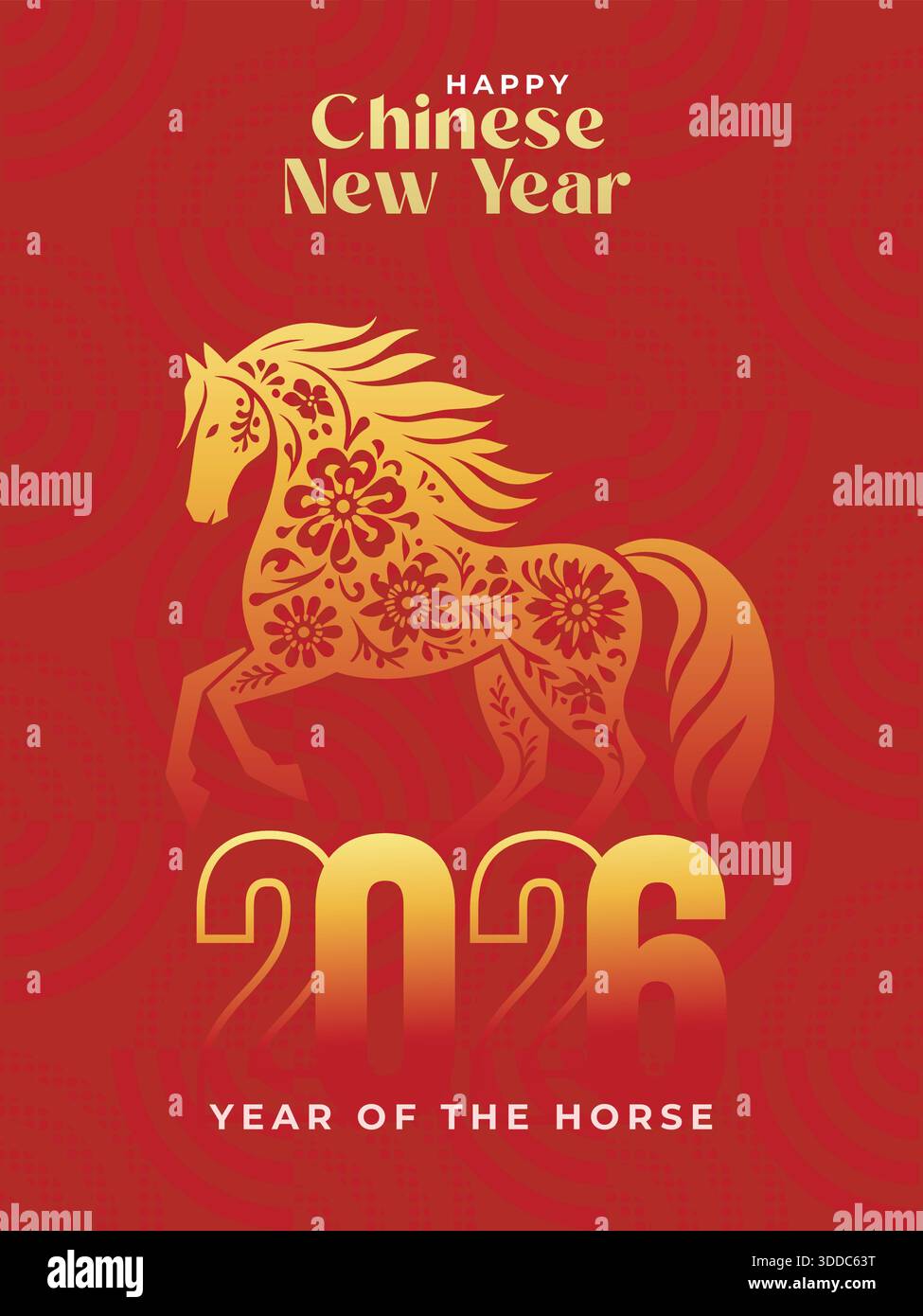 Chinese New Year 2026, Year of the Horse, Zodiac. Set of postcards with ...