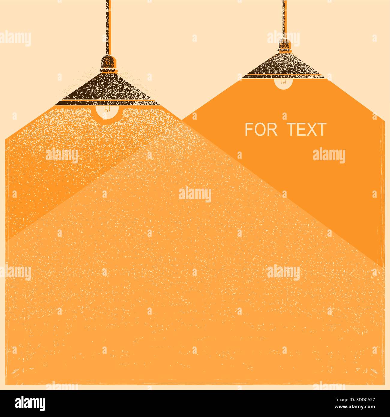 Ceiling lamps lighting background.Vector retro illustration for text Stock Vector