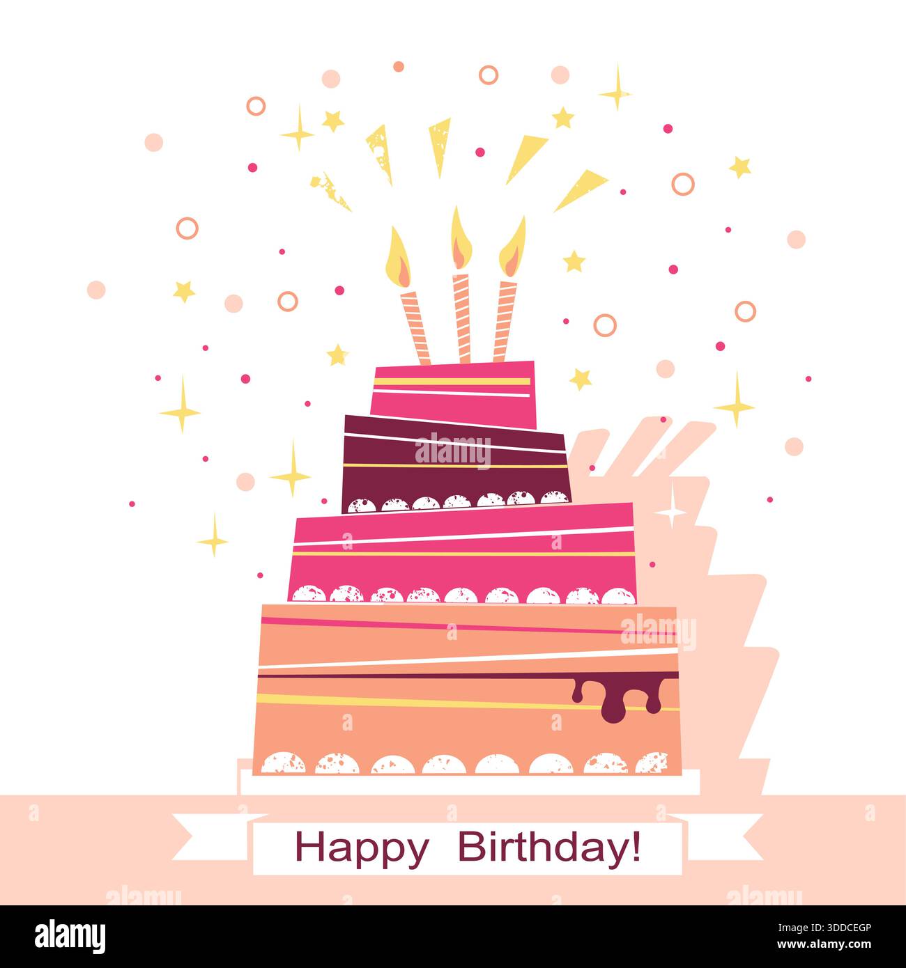 Birthday sweet cake vector card for design Stock Vector Image & Art - Alamy