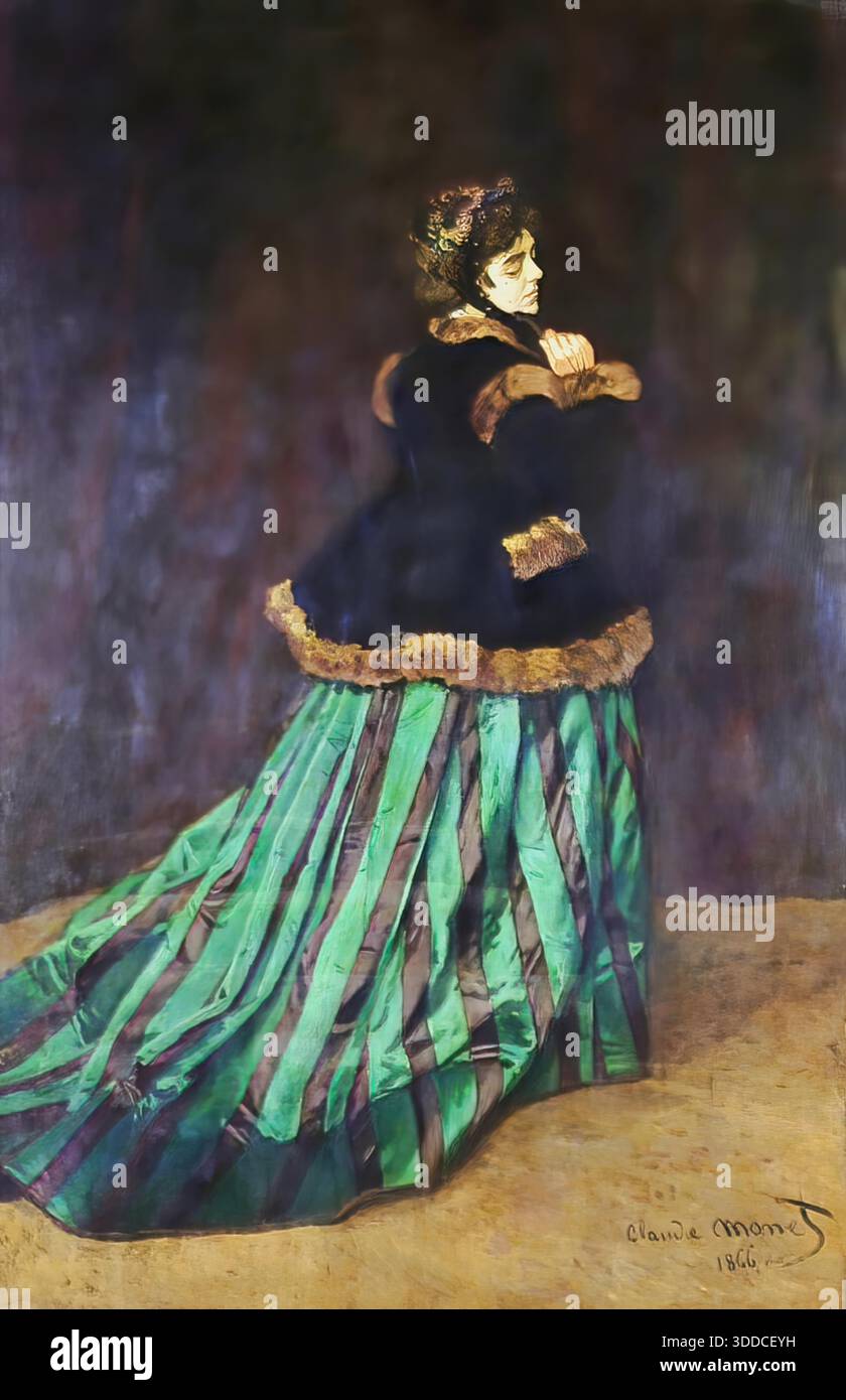 Camille or The Woman in the Green Dress Claude Monet 1866 oil on canvas  portrait Stock Vector Image & Art - Alamy