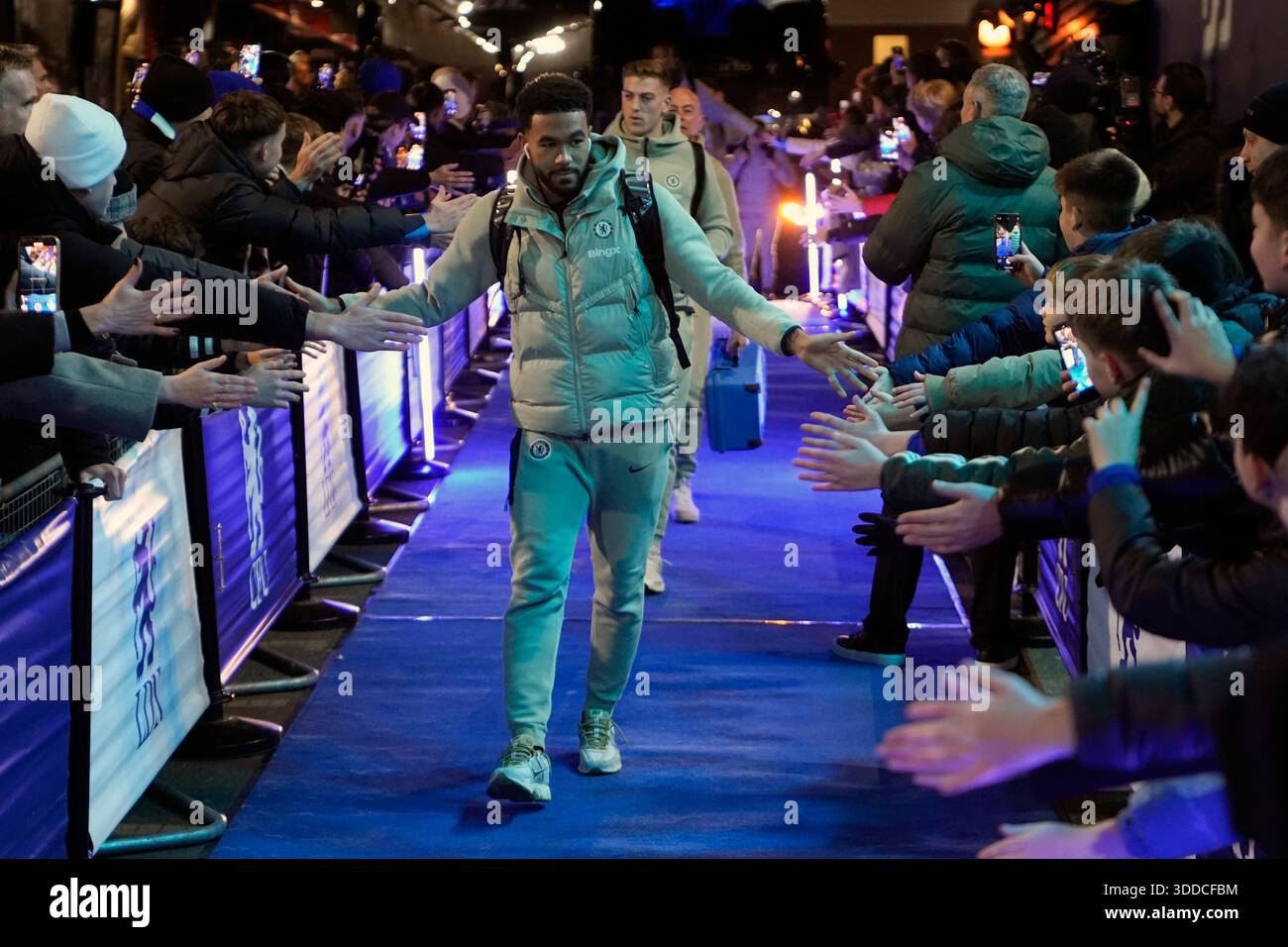 Chelsea's Reece James arriving at the stadium before the Premier League ...