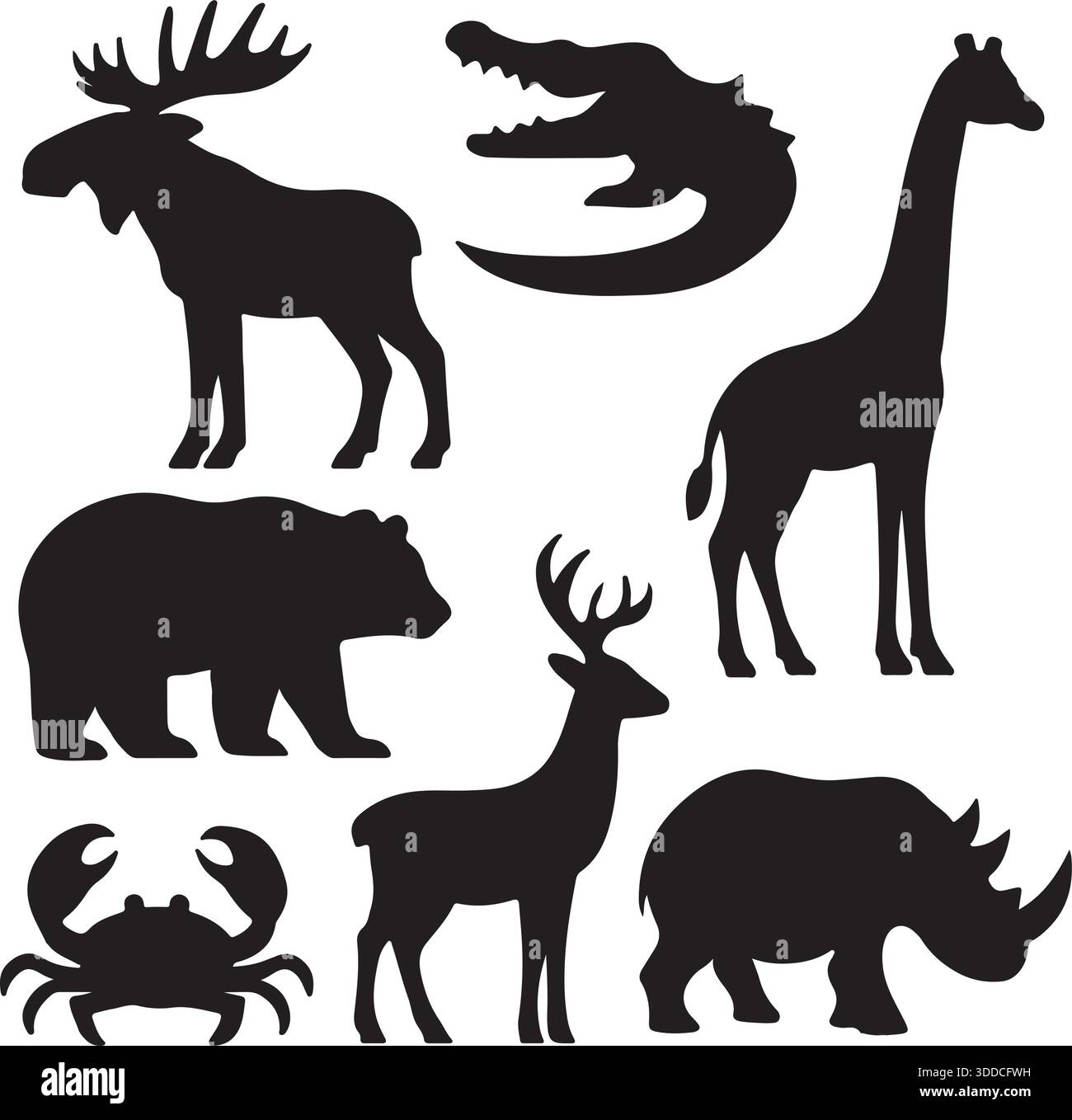 Animals Silhouettes Vector Set Stock Vector