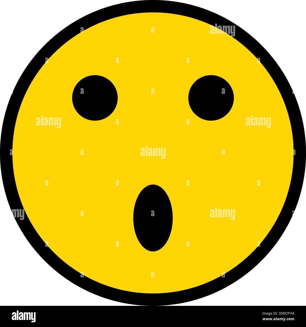 Yellow face with a black outline, featuring an exaggerated