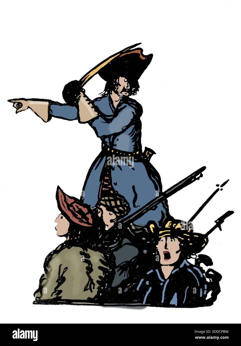 John Rackham AKA Calico Jack, English Pirate, historical drawing Stock ...