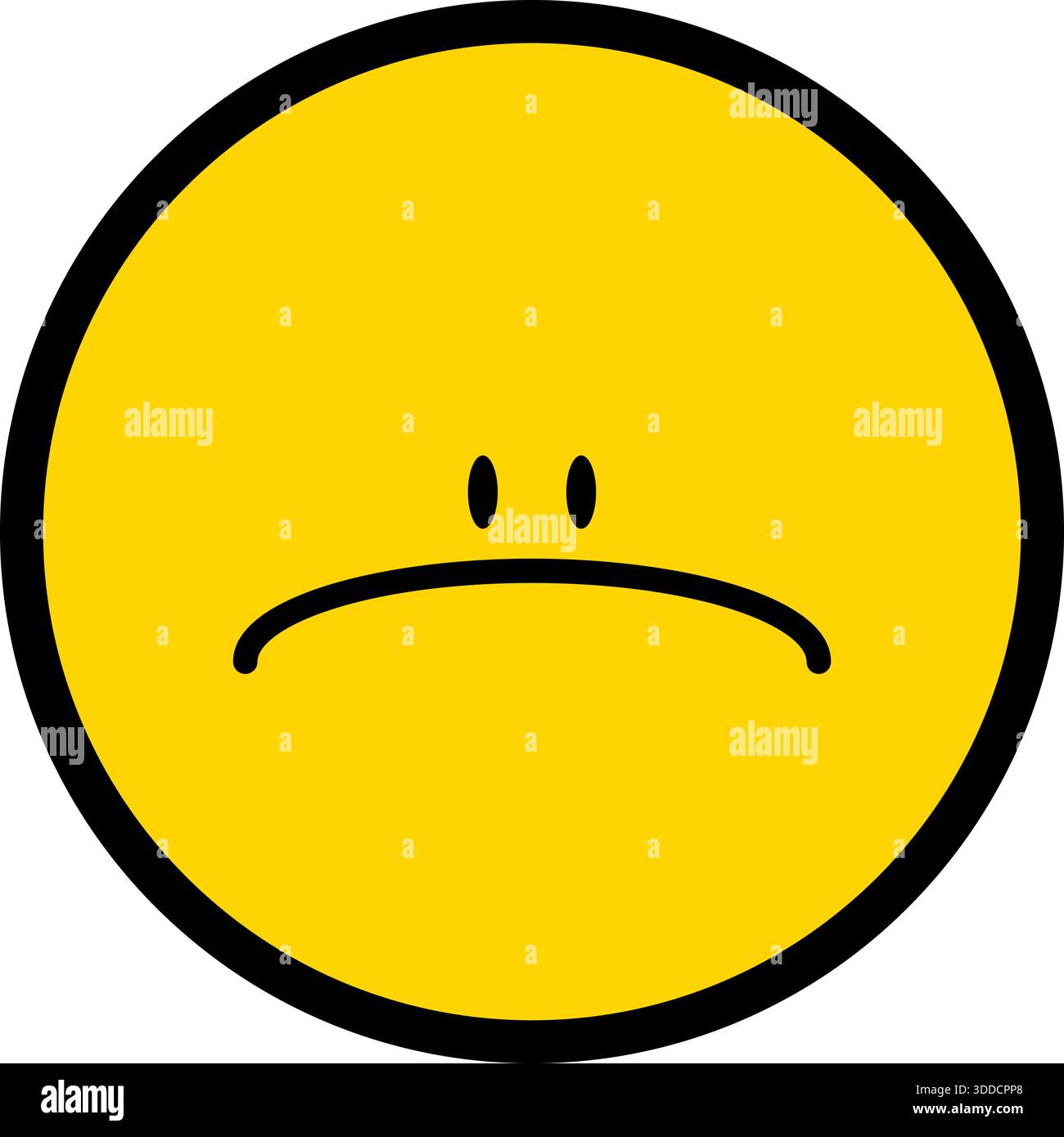 Yellow face with a black outline, featuring an exaggerated