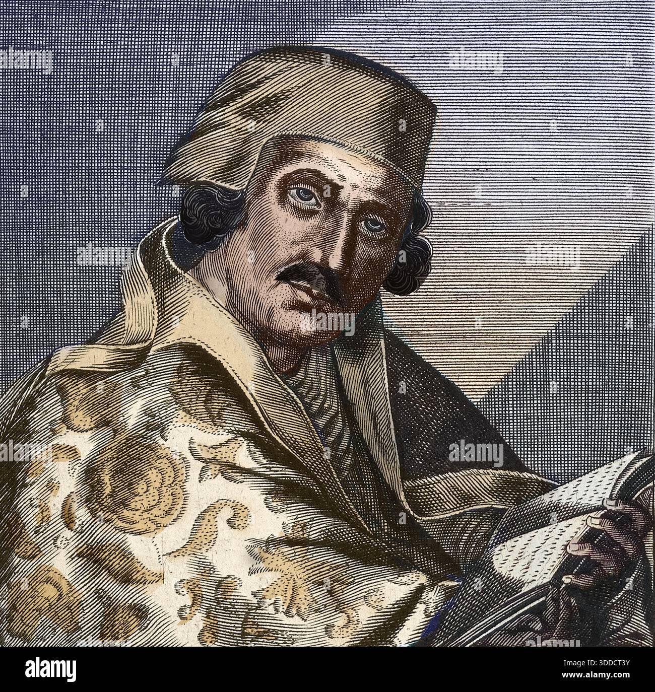 Theologian and philosopher, Augustine of Hippo, 17th C. Engraving Stock Photo