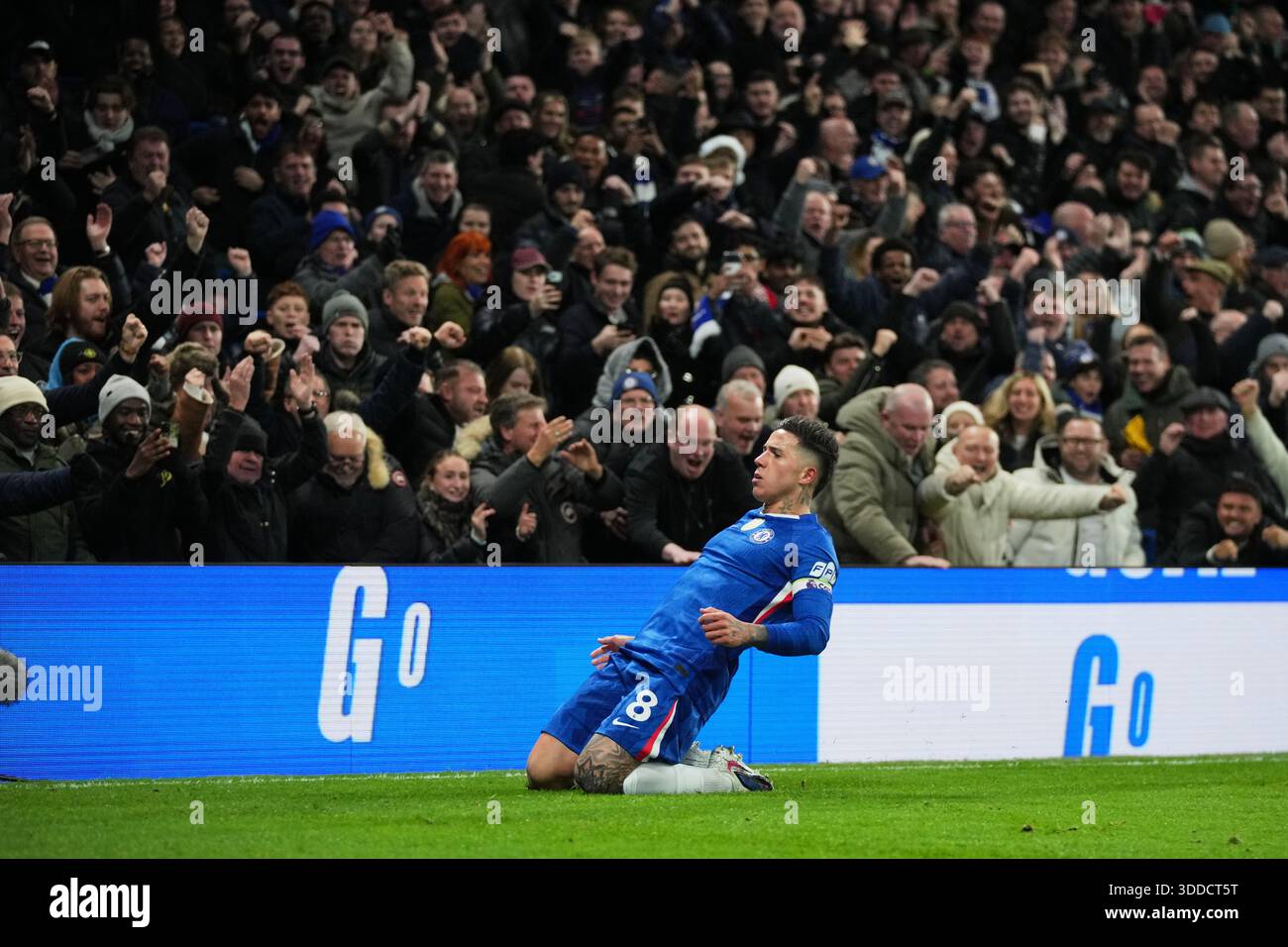 Chelsea's Enzo Fernandez (8) celebrates scoring his side's 2nd goal