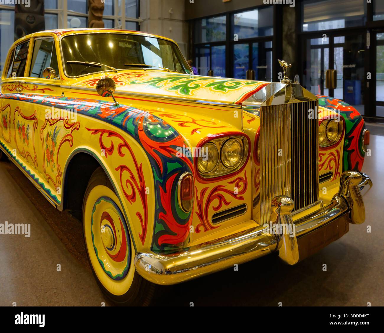 John Lennon's painted Rolls Royce car, Royal British Columbia Museum, Victoria, British Columbia, Canada Stock Photo