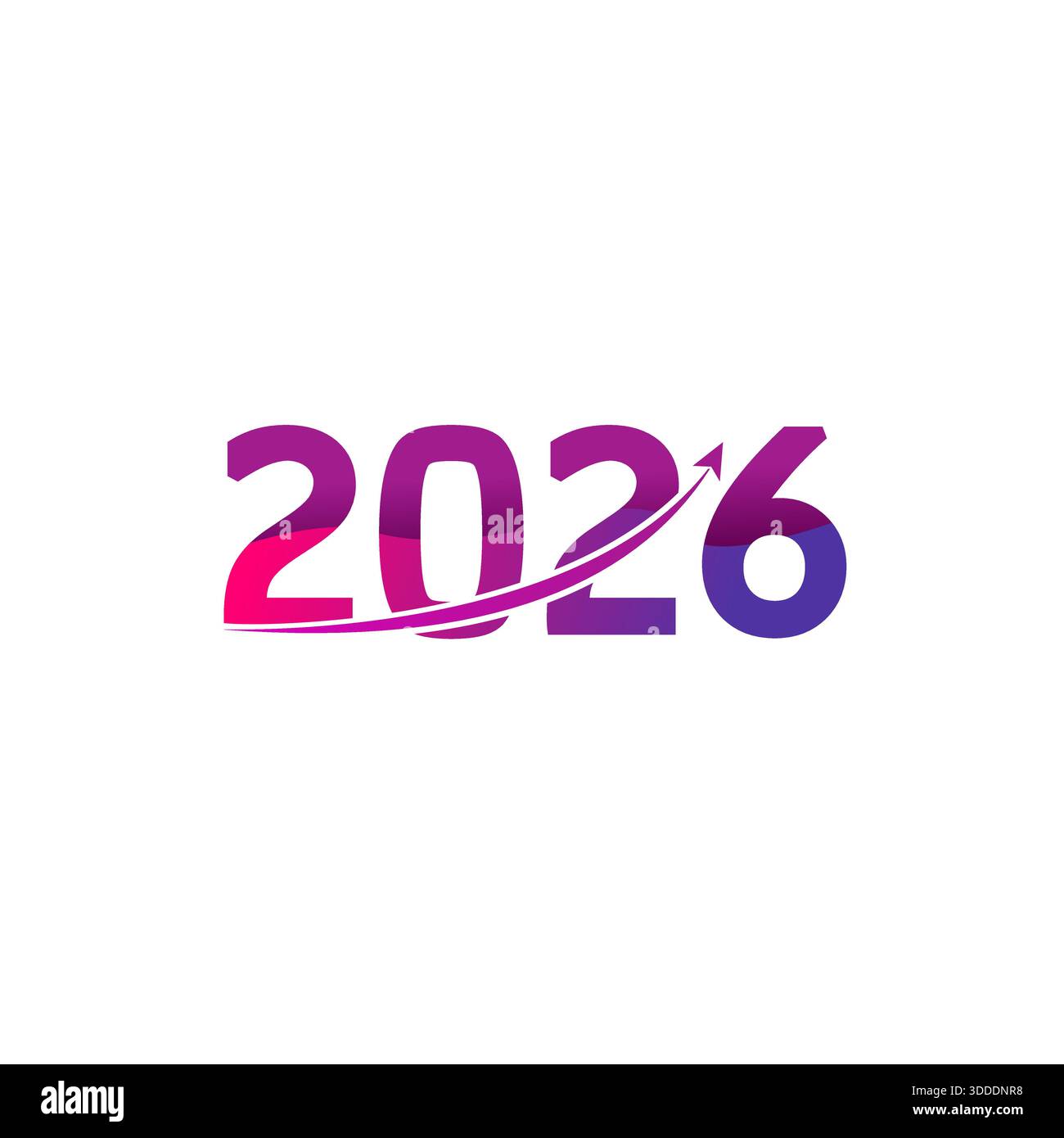 Abstract Split 2026 Typography, Modern Vector Number Art Stock Vector