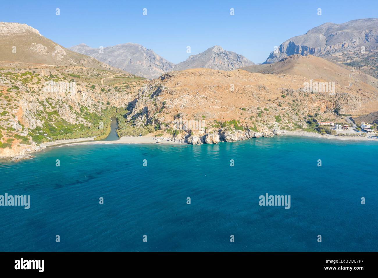 Aerial view preveli beach rugged hi-res stock photography and images ...