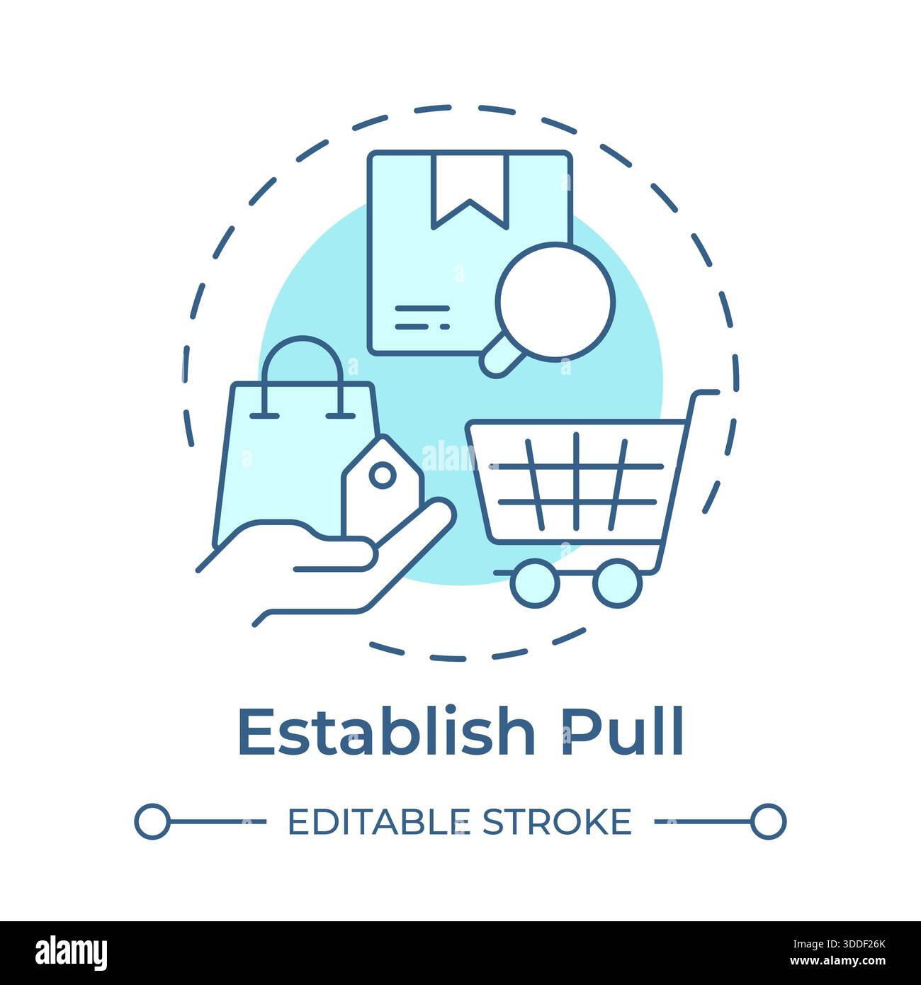 Establish pull soft blue concept icon Stock Vector
