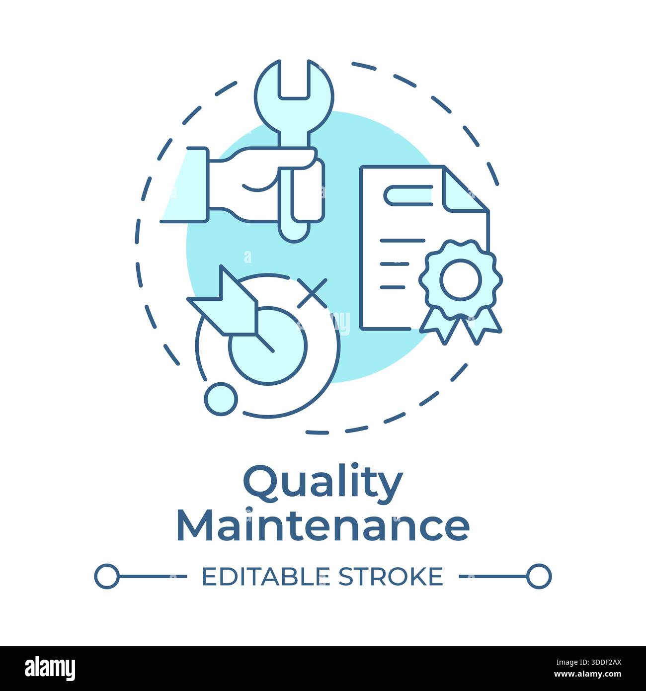 Quality maintenance soft blue concept icon Stock Vector