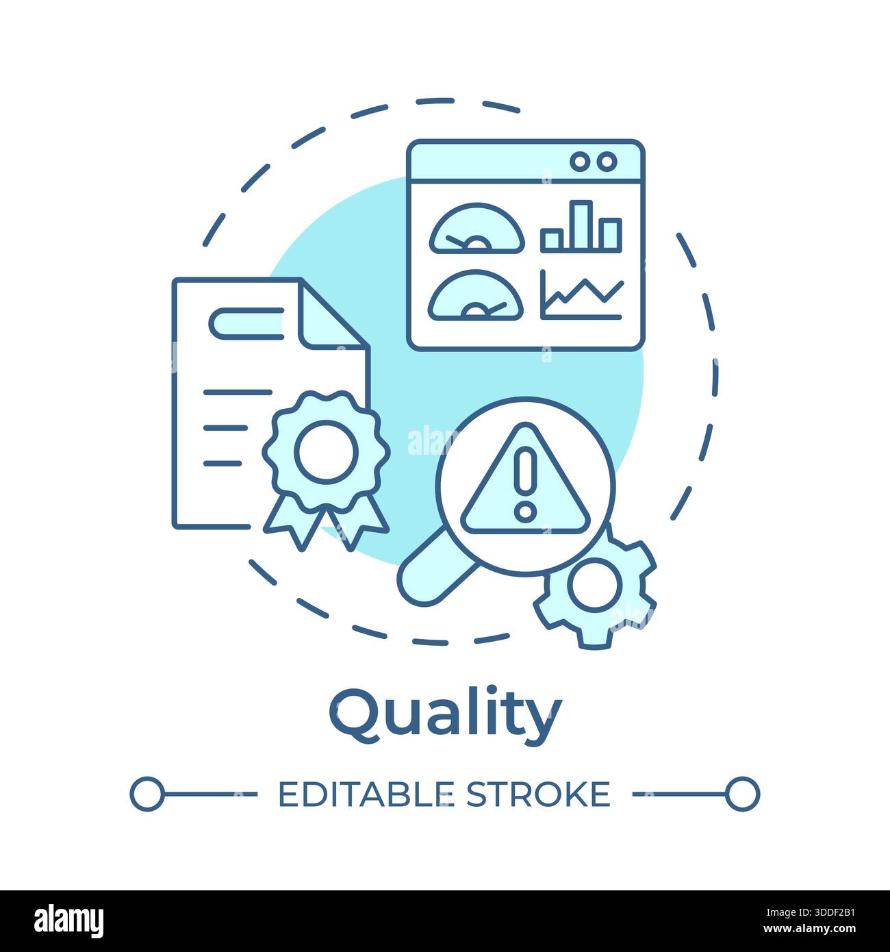 Quality soft blue concept icon Stock Vector