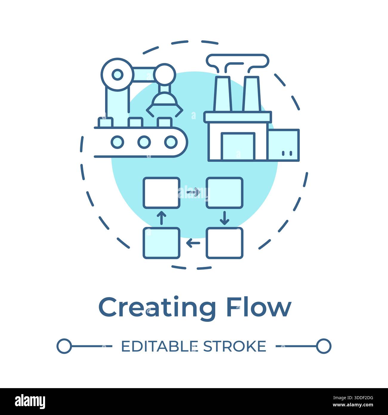 Creating flow soft blue concept icon Stock Vector Image & Art - Alamy