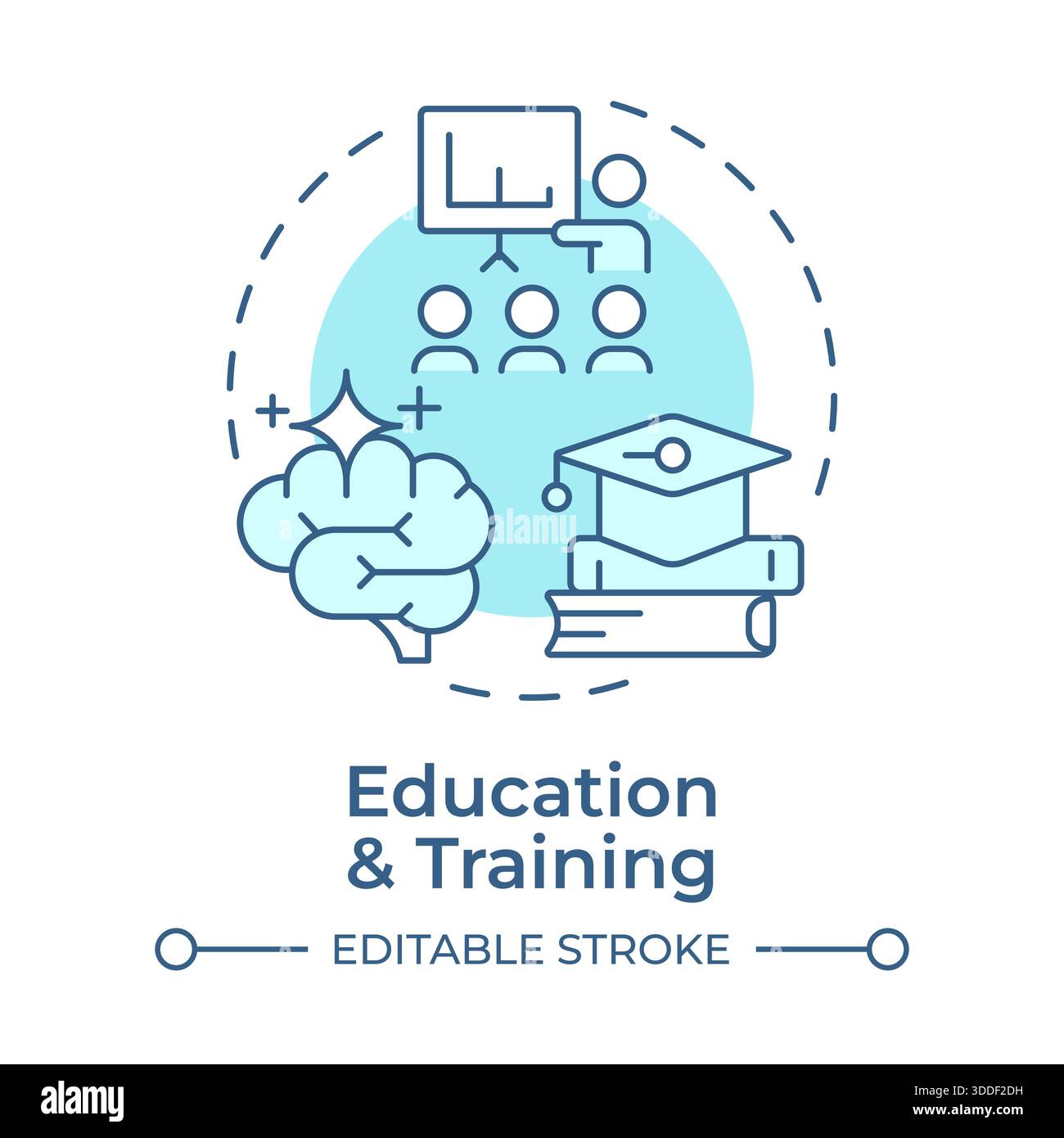 Education and training soft blue concept icon Stock Vector