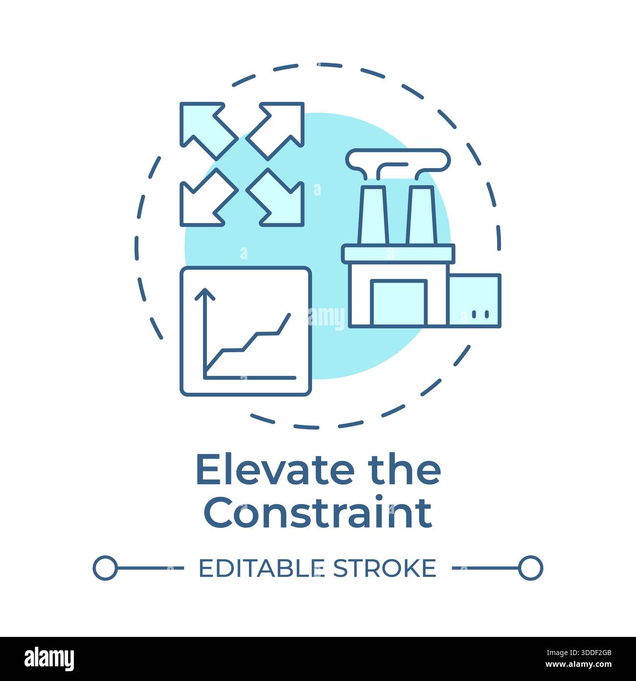 Elevate the constraint soft blue concept icon Stock Vector