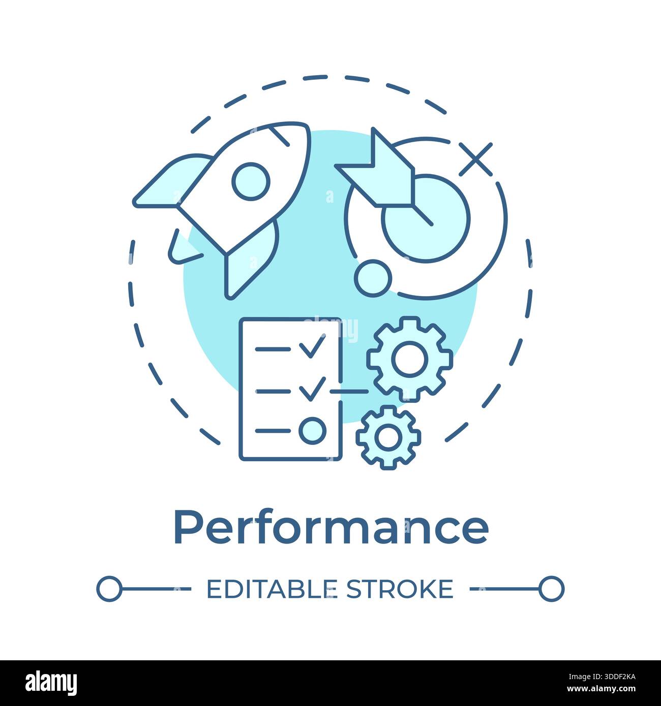 Performance soft blue concept icon Stock Vector