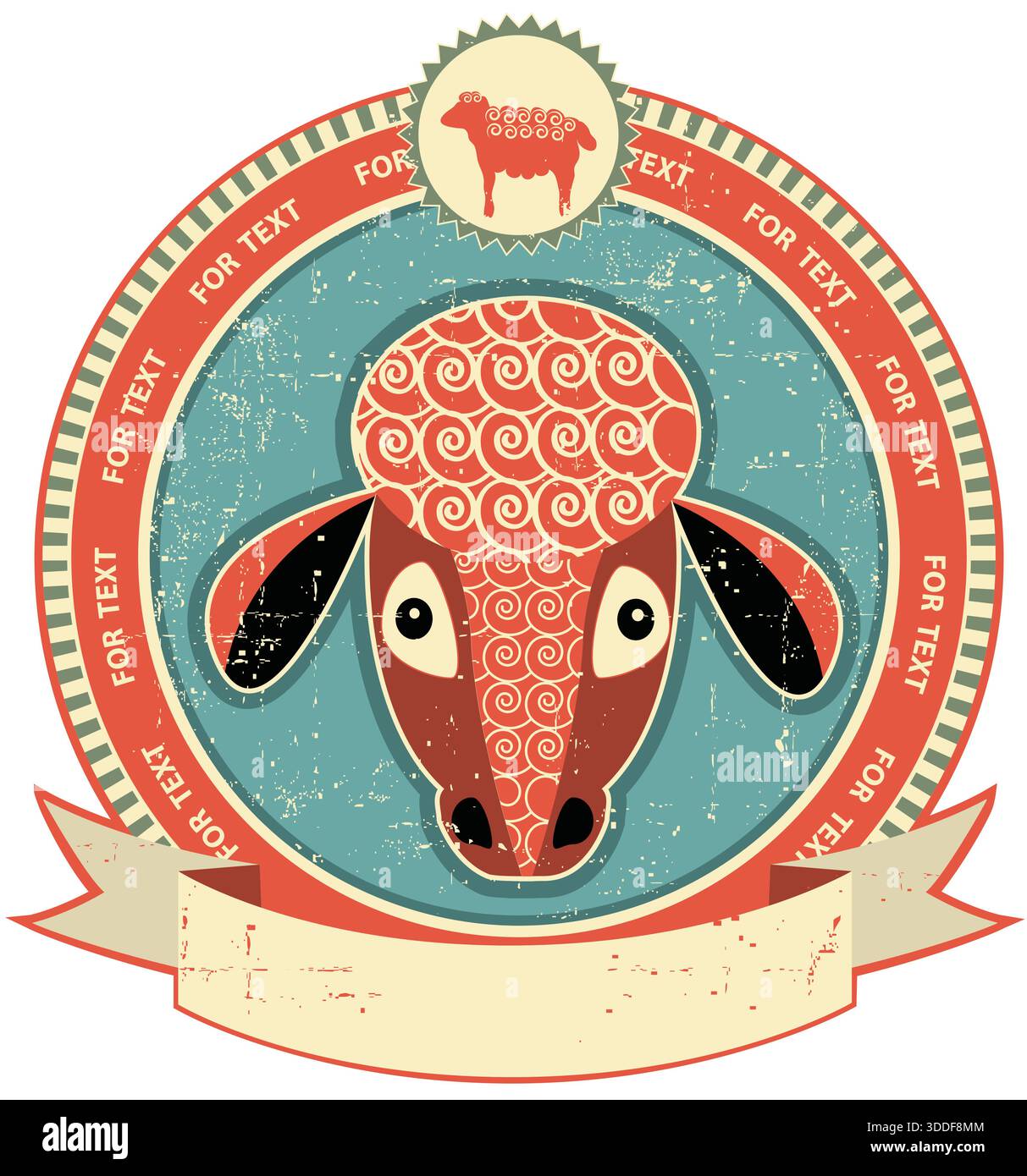 Sheep head label on hi-res stock photography and images - Alamy