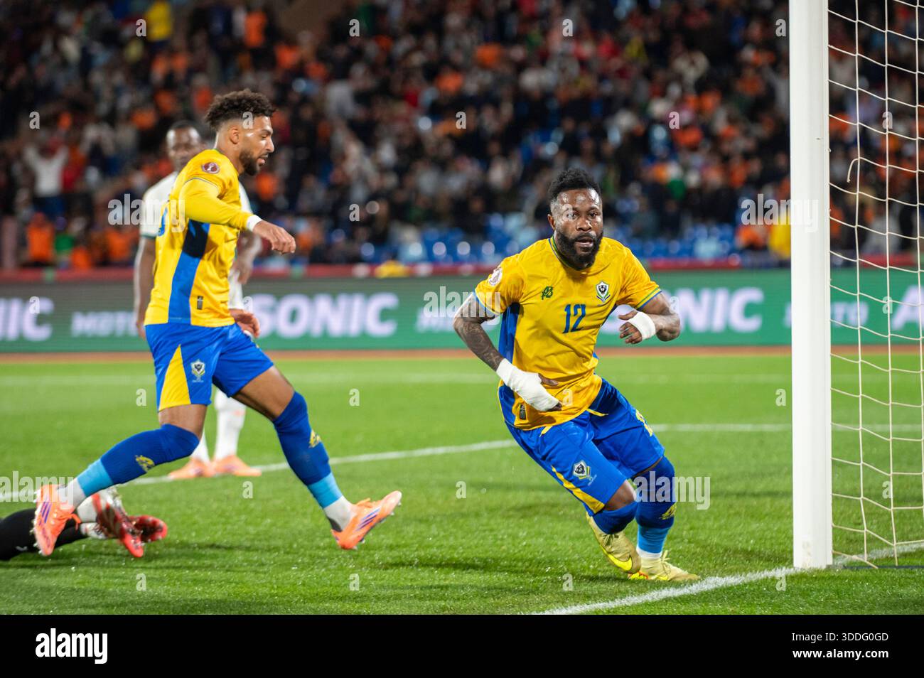 Marrakesh, Morocco. 31st Dec, 2025. Guélor Kanga of Gabon celebrates  scoring a goal during the Africa Cup of Nations (CAN) 2025 Group F football  match between Gabon and Côte d'Ivoire at Grand