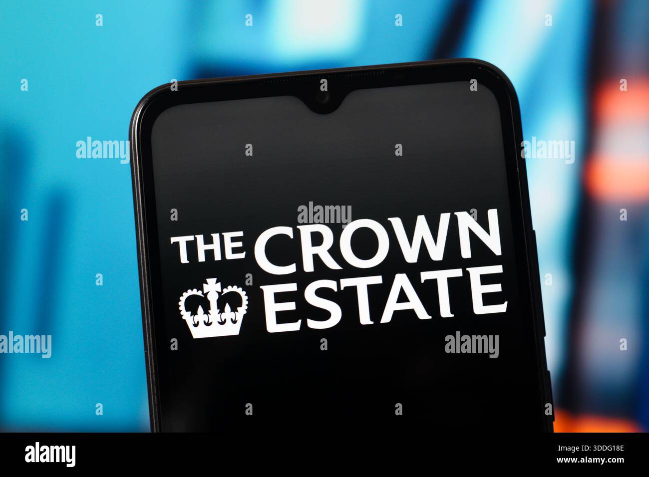In this photo illustration, the Crown Estate logo is seen displayed on ...